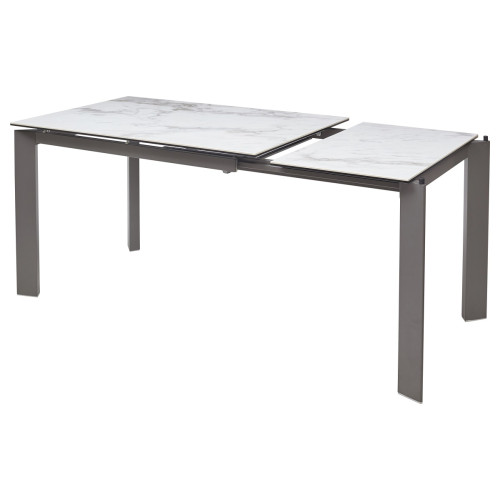 Стол CORNER 120 VOLAKAS WHITE Белый мрамор глянцевый, керамика/ GREY1 М-City