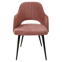 Стул FANTINE-LA РОЗОВЫЙ #15, велюр / черный каркас М-City