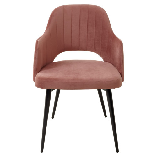 Стул FANTINE-LA РОЗОВЫЙ #15, велюр / черный каркас М-City