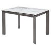 Стол CORNER 120 VOLAKAS WHITE Белый мрамор глянцевый, керамика/ GREY1 М-City