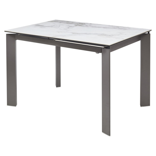 Стол CORNER 120 VOLAKAS WHITE Белый мрамор глянцевый, керамика/ GREY1 М-City