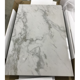 Стол CORNER 120 VOLAKAS WHITE Белый мрамор глянцевый, керамика/ GREY1 М-City