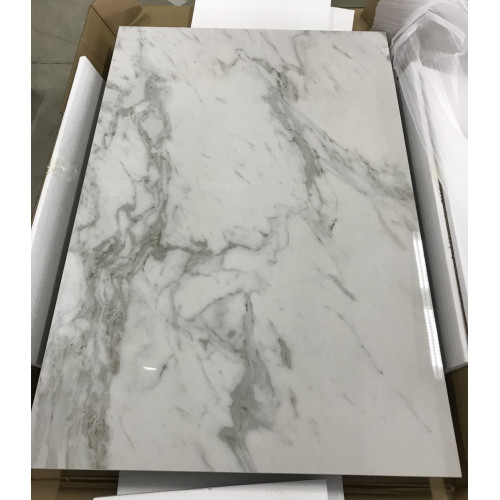 Стол CORNER 120 VOLAKAS WHITE Белый мрамор глянцевый, керамика/ GREY1 М-City