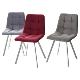 Стул CHILLI-Q SQUARE серый #27, велюр / белый каркас М-City