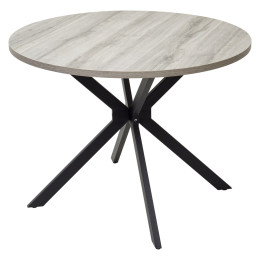 Стол ВЕГА D100 Дуб Шерман серый/ черный каркас М-City