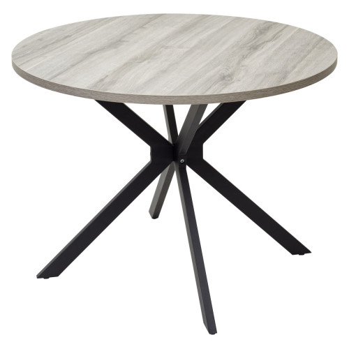 Стол ВЕГА D100 Дуб Шерман серый/ черный каркас М-City