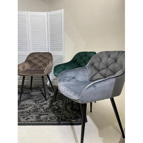 Стул BREEZE BLUVEL-14 GREY, велюр/ черный каркас М-City