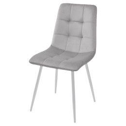 Стул BARI UF910-02 LIGHT GREY, велюр / белый каркас М-City