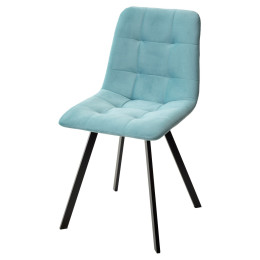 Стул CHILLI-Q SQUARE аквамарин #H50, велюр / черный каркас М-City