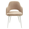 Стул FANTINE-LA БЕЖЕВЫЙ #5, велюр/ белый каркас М-City