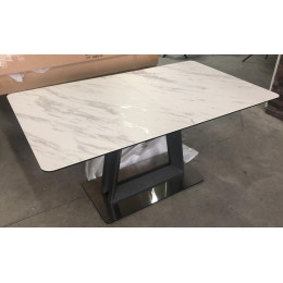 Стол OSVALD 160 MARBLES KL-99 Белый мрамор, итальянская керамика М-City