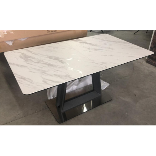 Стол OSVALD 160 MARBLES KL-99 Белый мрамор, итальянская керамика М-City