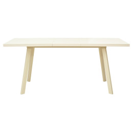 Стол ФИН 140 Кремовый, стекло/ Кремовый каркас М-City