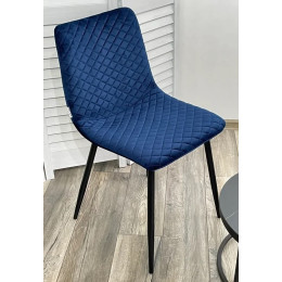 Стул TINTIN BLUVEL-86 NAVY BLUE / черный каркас М-City