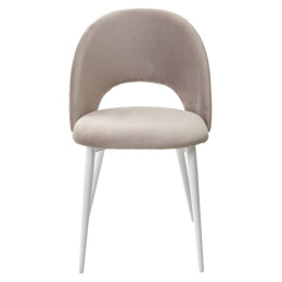 Стул MAX латте #25, велюр / белый каркас М-City