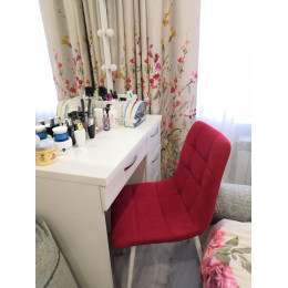 Стул CHILLI UF860-16B красный, ткань/ белый каркас М-City