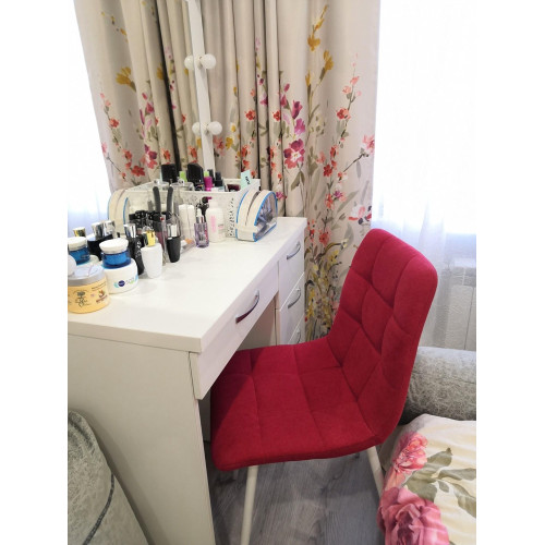 Стул CHILLI UF860-16B красный, ткань/ белый каркас М-City