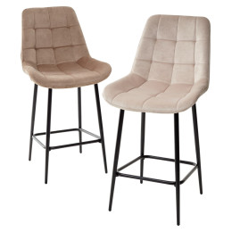 Полубарный стул ХОФМАН, цвет светло-коричневый B-06, велюр / черный каркас H=63cm М-City