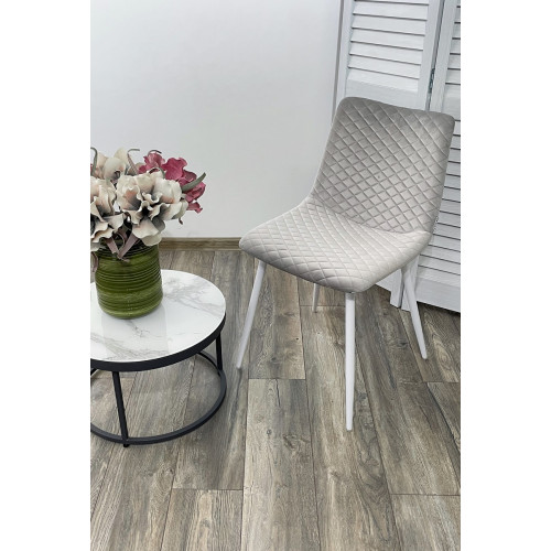 Стул TINTIN BLUVEL-03 LIGHT GREY / белый каркас М-City