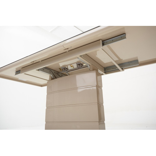 Стол ALTA 120 BEIGE/ CAPPUCINO глазурованное стекло М-City