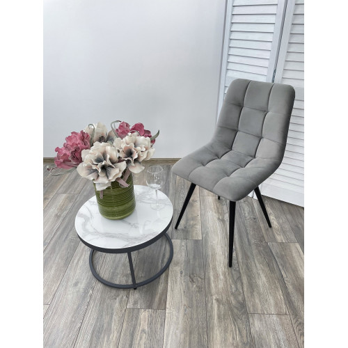 Стул CHILLI-Q светло-серый #26, велюр / черный каркас М-City