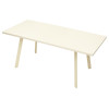 Стол ФИН 140 Кремовый, стекло/ Кремовый каркас М-City