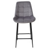 Полубарный стул ХОФМАН, цвет темно-серый #H15, велюр / черный каркас H=63cm М-City