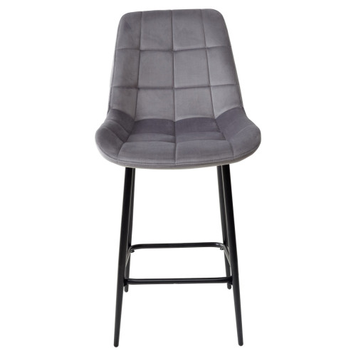 Полубарный стул ХОФМАН, цвет темно-серый #H15, велюр / черный каркас H=63cm М-City