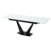Стол Ниагара 160 Белый, стекло / черный каркас М-City