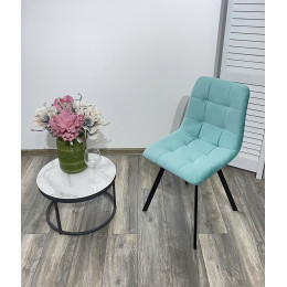 Стул CHILLI-Q SQUARE аквамарин #H50, велюр / черный каркас М-City