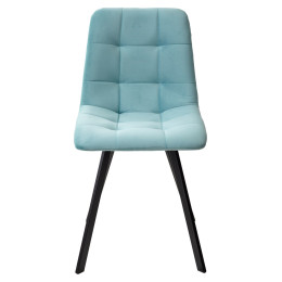 Стул CHILLI-Q SQUARE аквамарин #H50, велюр / черный каркас М-City