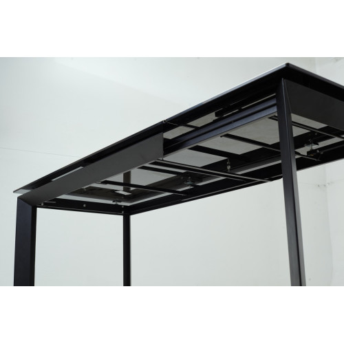 Стол CREMONA 160 KL-99 Белый мрамор матовый, итальянская керамика / черный каркас М-City