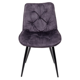Стул MONACO 912-06 DARK GREY темно-серый, велюр/черный каркас M-City