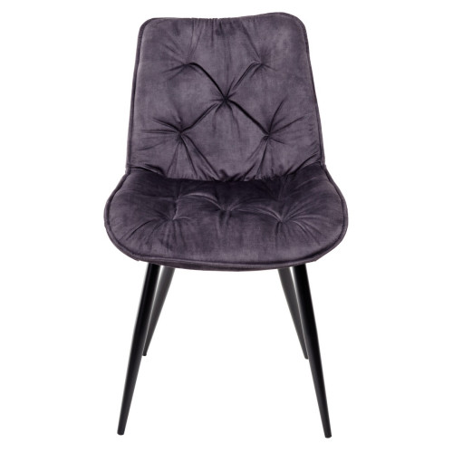 Стул MONACO 912-06 DARK GREY темно-серый, велюр/черный каркас M-City
