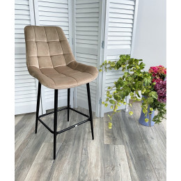 Полубарный стул ХОФМАН, цвет светло-коричневый B-06, велюр / черный каркас H=63cm М-City