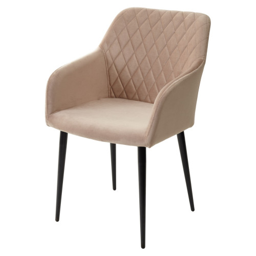 Стул BRANDY-X БЕЖЕВЫЙ #5, велюр / черный каркас М-City