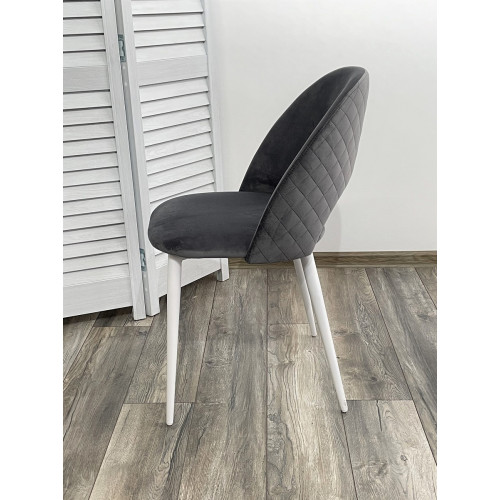 Стул MAX серый #27, велюр / белый каркас М-City