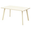 Стол ФИН 140 Кремовый, стекло/ Кремовый каркас М-City