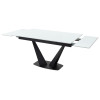 Стол Ниагара 160 Белый, стекло / черный каркас М-City