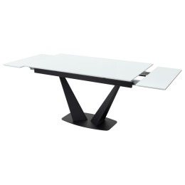 Стол Ниагара 160 Белый, стекло / черный каркас М-City