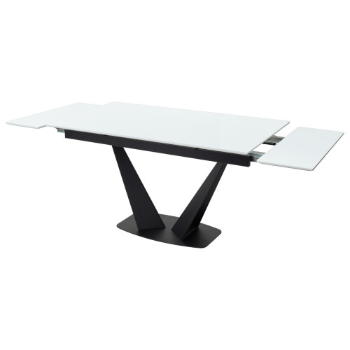 Стол Ниагара 160 Белый, стекло / черный каркас М-City
