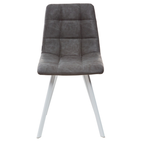 Стул CHILLI SQUARE RU-07 серая сталь, PU/ белый каркас М-City