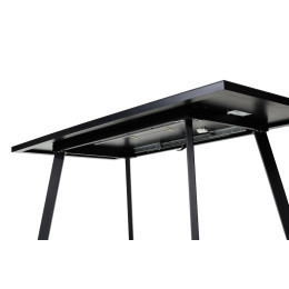 Стол ФИН 120 Черный, стекло/ Черный каркас М-City