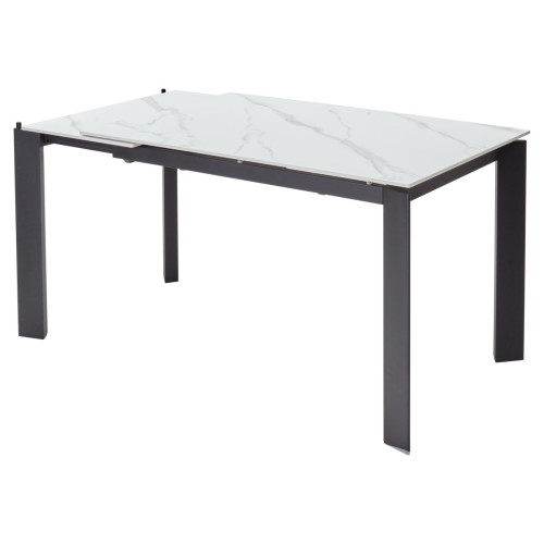 Стол CORNER 120 MATT WHITE MARBLE SINTERED STONE/ BLACK М-City