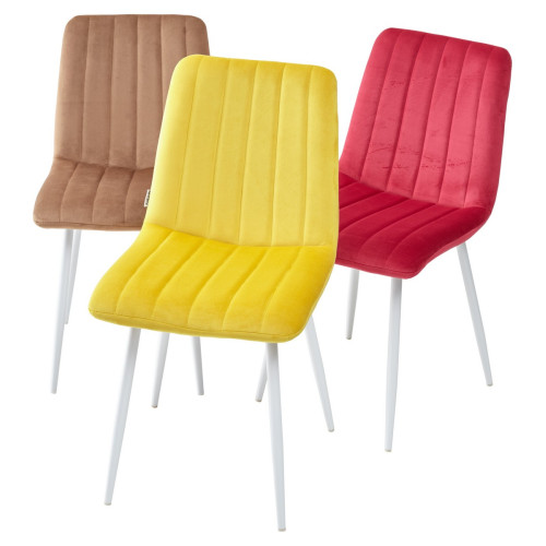 Стул DUBLIN G108-22 золотая осина, велюр / белый каркас М-City