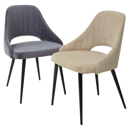 Стул FANTINE-LS СЕРЫЙ #27, велюр / черный каркас М-City