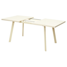 Стол ФИН 140 Кремовый, стекло/ Кремовый каркас М-City