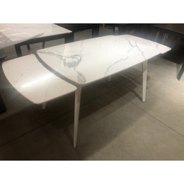 Стол ELIOT 120 GLOSS STATUARIO WHITE SINTERED STONE / WHITE М-City