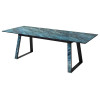 Стол Франк 200 АКВАМАРИН, стекло / АКВАМАРИН-ЧЕРНЫЙ М-City