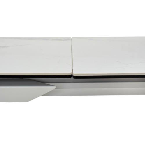 Стол CREMONA 160 HIGH GLOSS STATUARIO Белый мрамор глянцевый, керамика/ белый каркас М-City